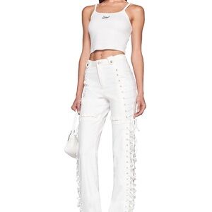 White Lace-Up I.AM.GIA Holly Pants